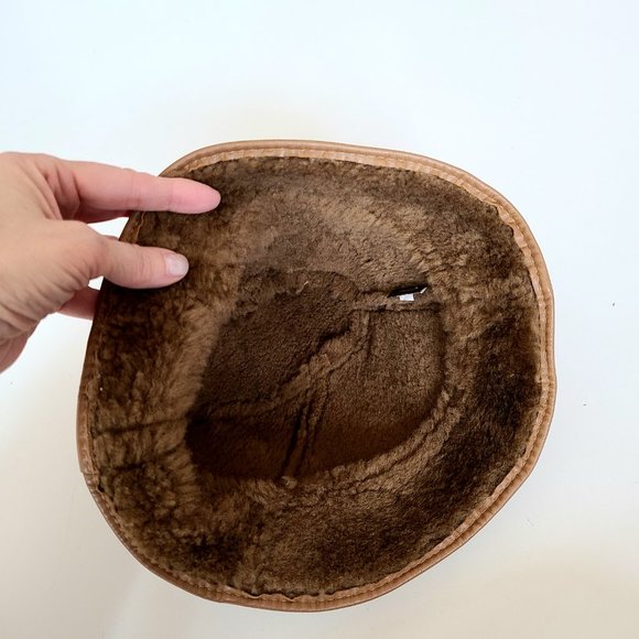 Homestead sheepskin products sheepskin real fur winter hat. - Picture 6 of 11